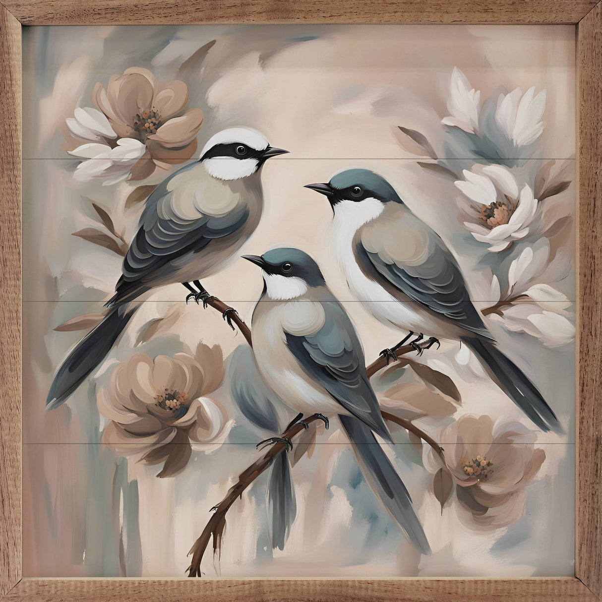 16" Three Birds On Floral Branch
