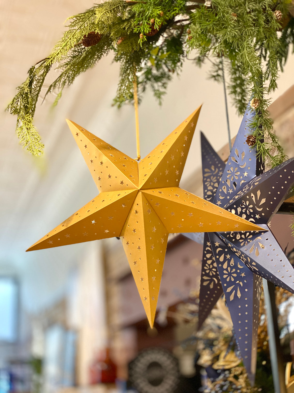 Gold Star Paper Ornament