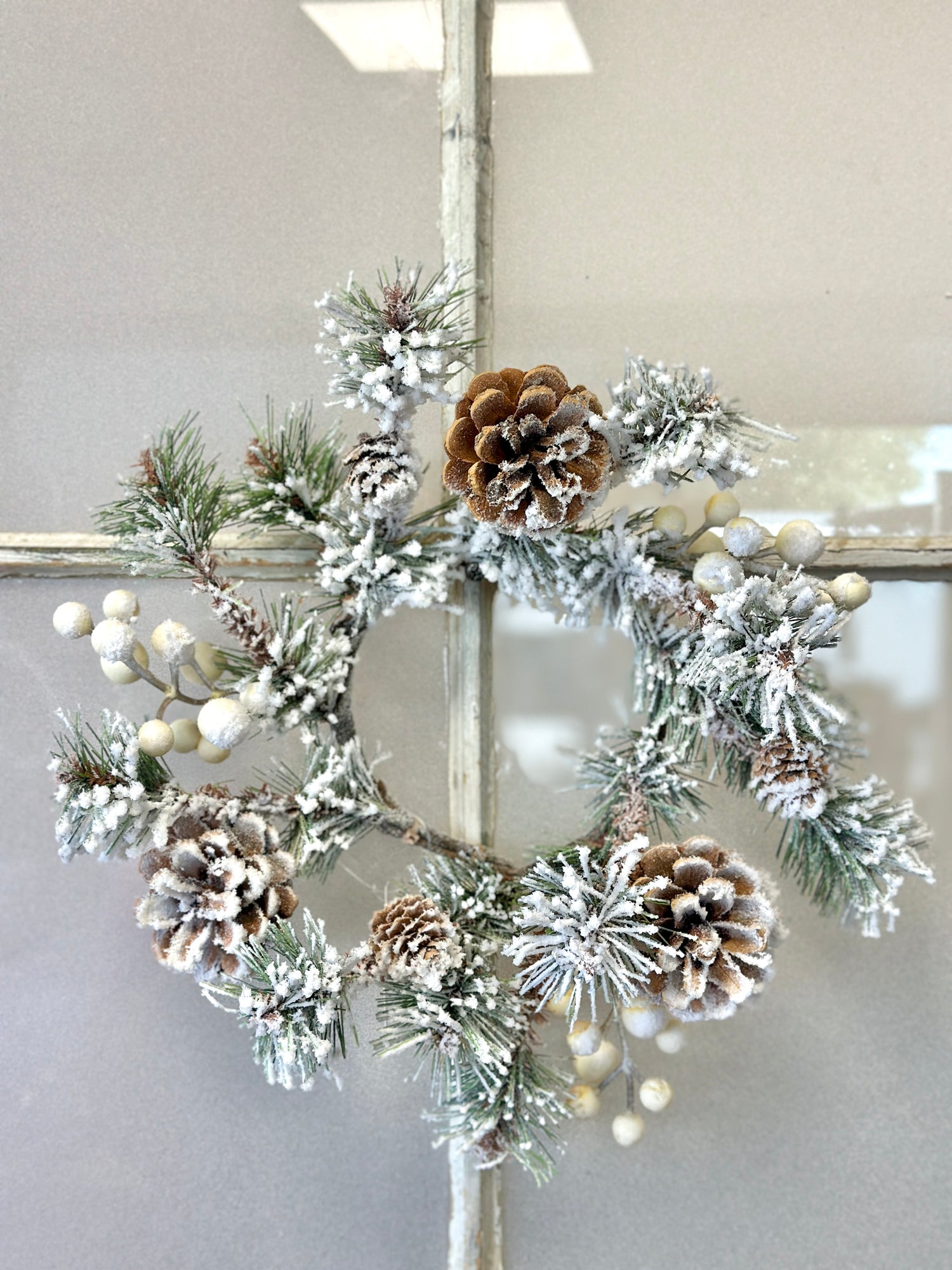 11.5" Winter Fest Pine Candle Ring