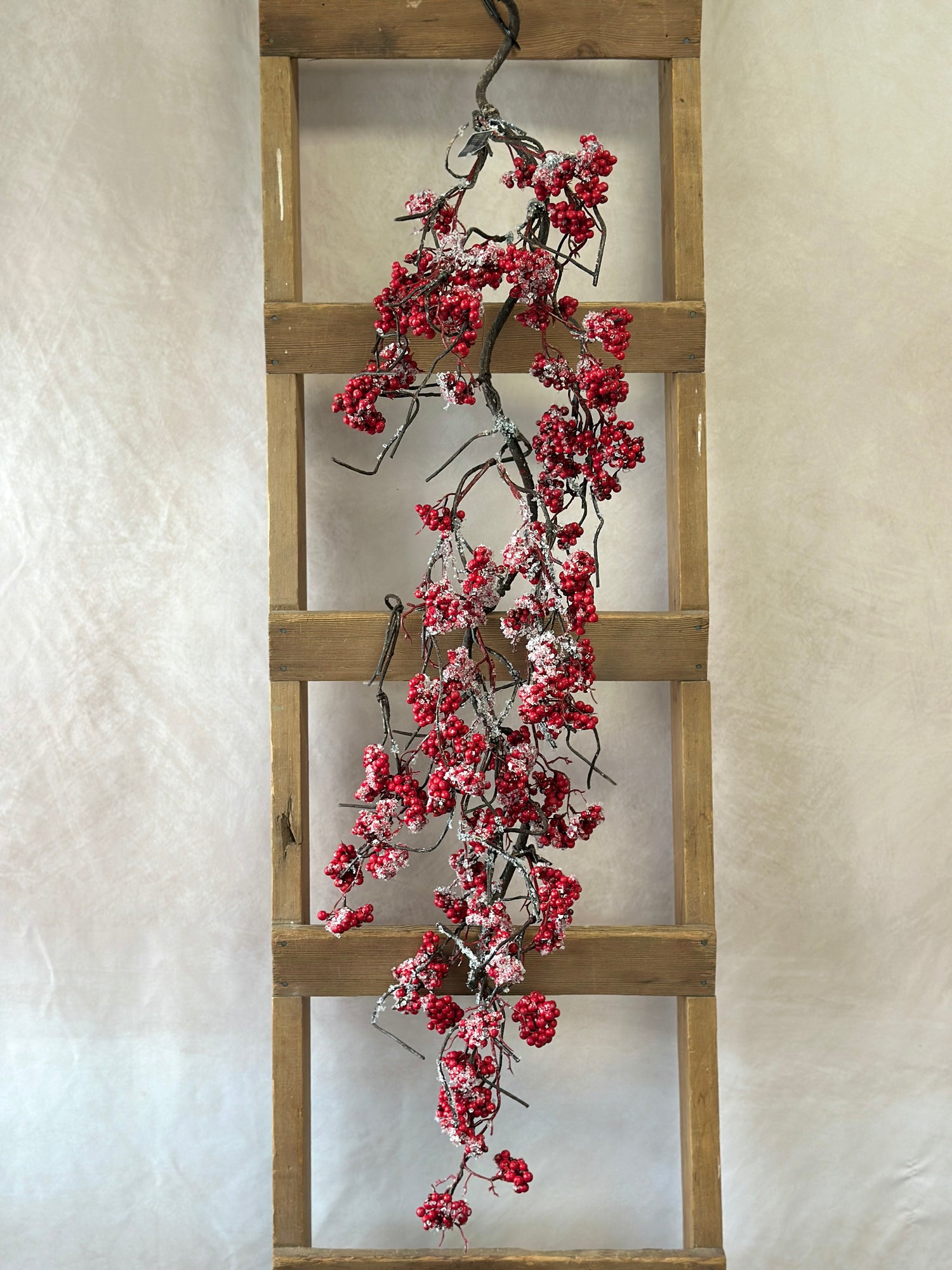 48" Icy Red Berry Hanging Garland