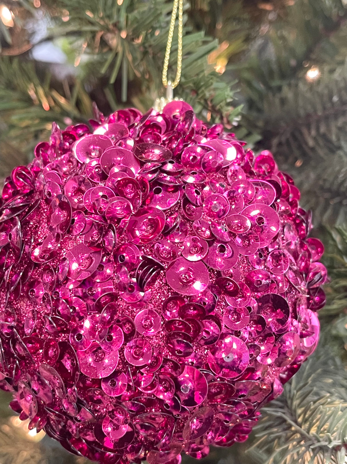 Pink Glamour Sequin Ball Ornament