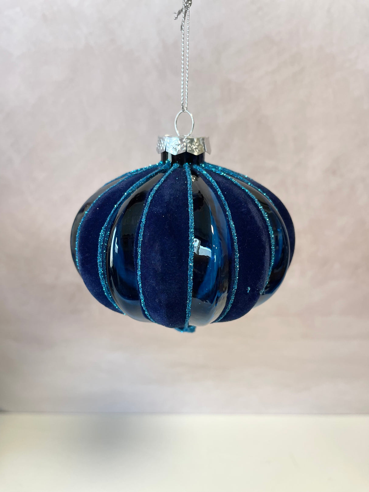 Velvet Sky Blue Glass Ornament - 3 Styles