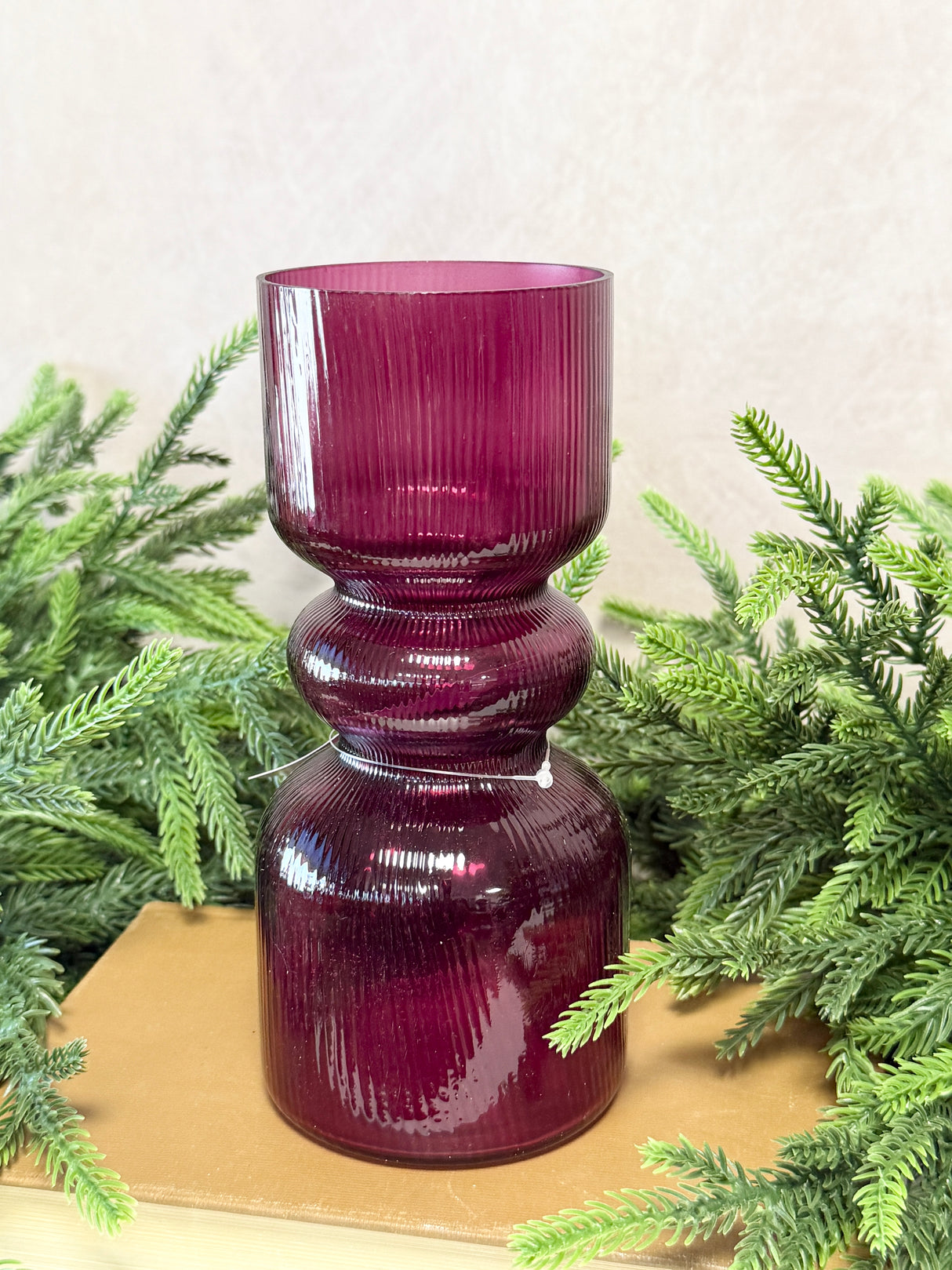8" Rich Cherry Candleholder