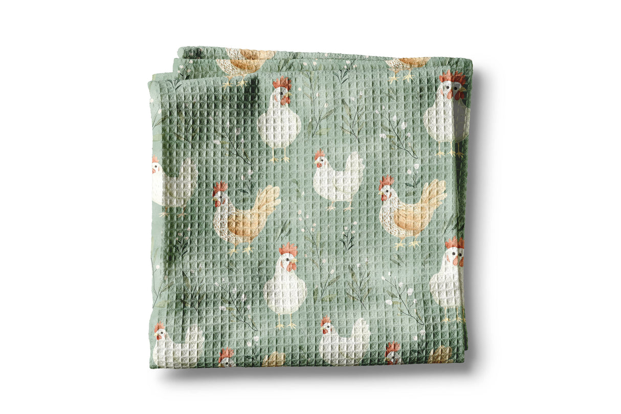 Chicken Collage Farmhouse Tea Towel