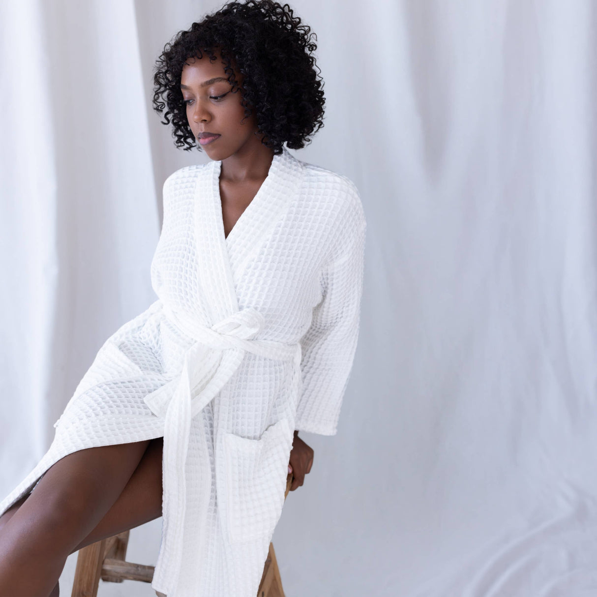 Sage Luxurious Waffle Bathrobe / XXL