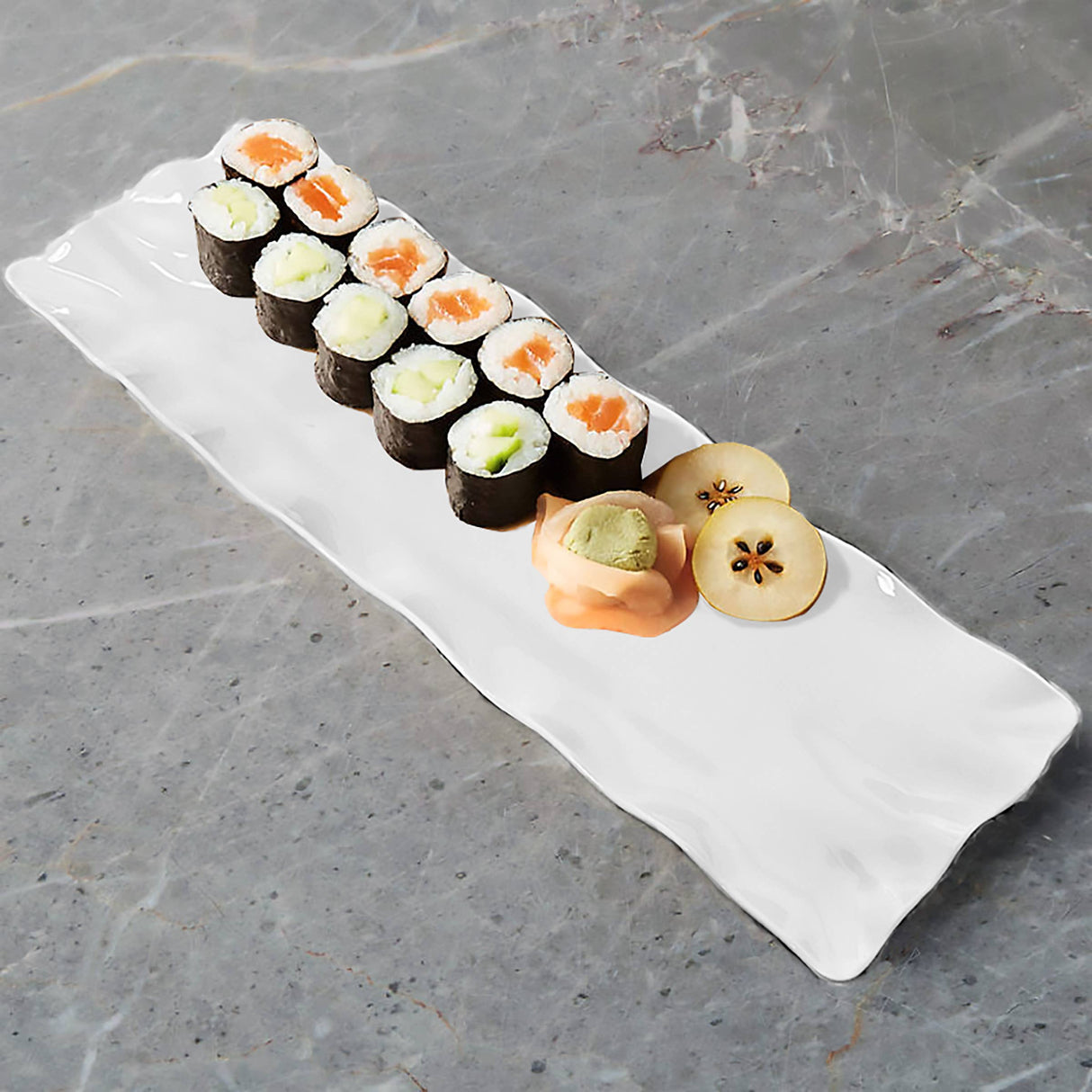 White 20 3/4" Melamine Rectangle Tray