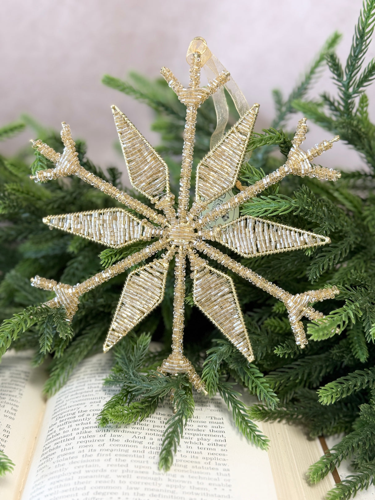 Champagne Fluret Snowflake Ornament