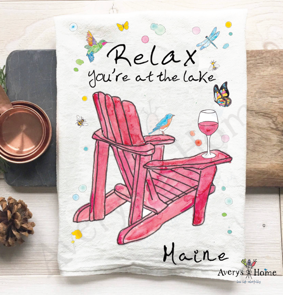 Relax At the Lake Tea Towel