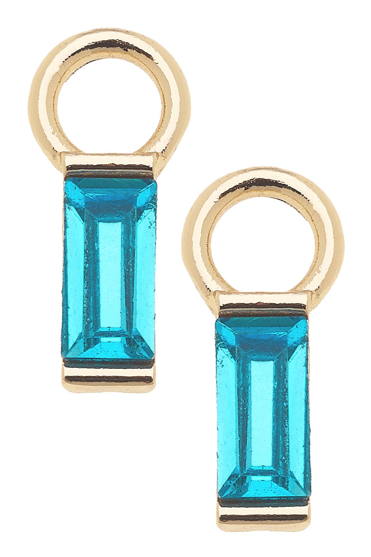 Teal Baguette Huggie Charm