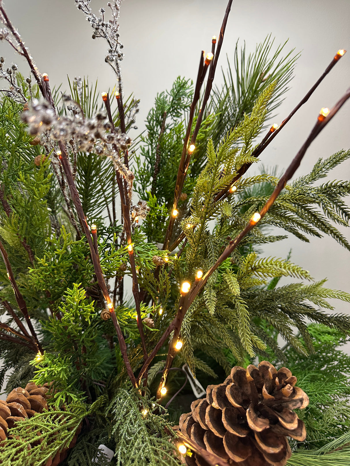 Outdoor Warm White Lighted Branch Set - Plug In