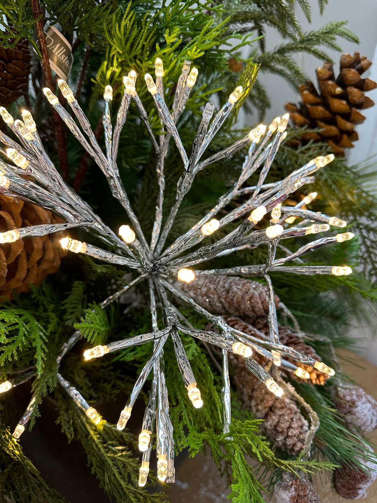 Outdoor 12" Silver Shimmering Starburst