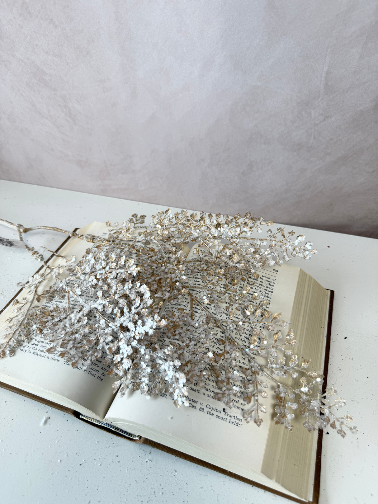 Soft Champagne Sequin Bendy Fern Spray