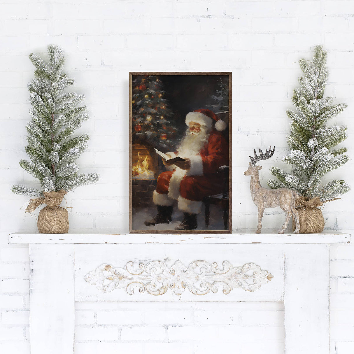 Reading By The Fire Wood Art