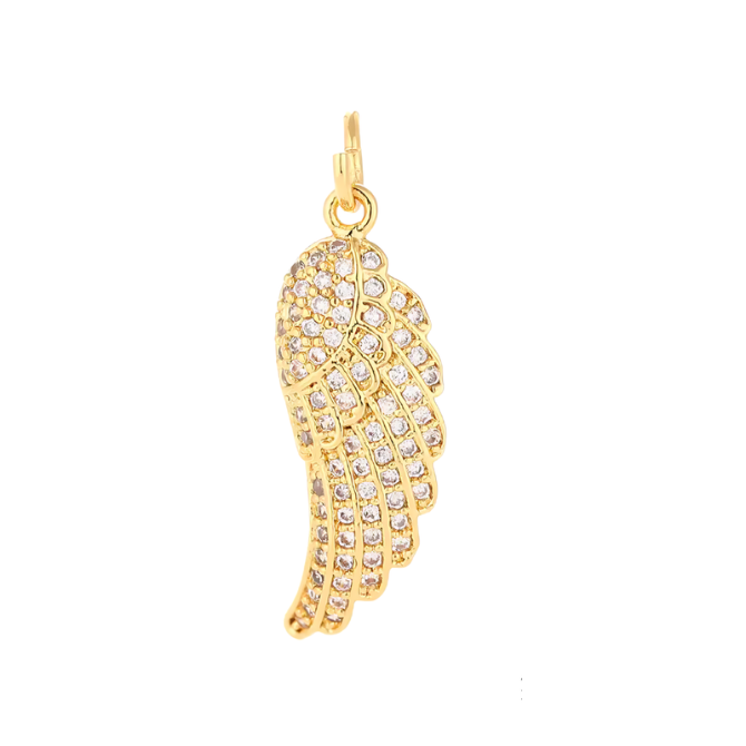 Angel Wing Charm ~ Gold Charm for Charm Necklaces