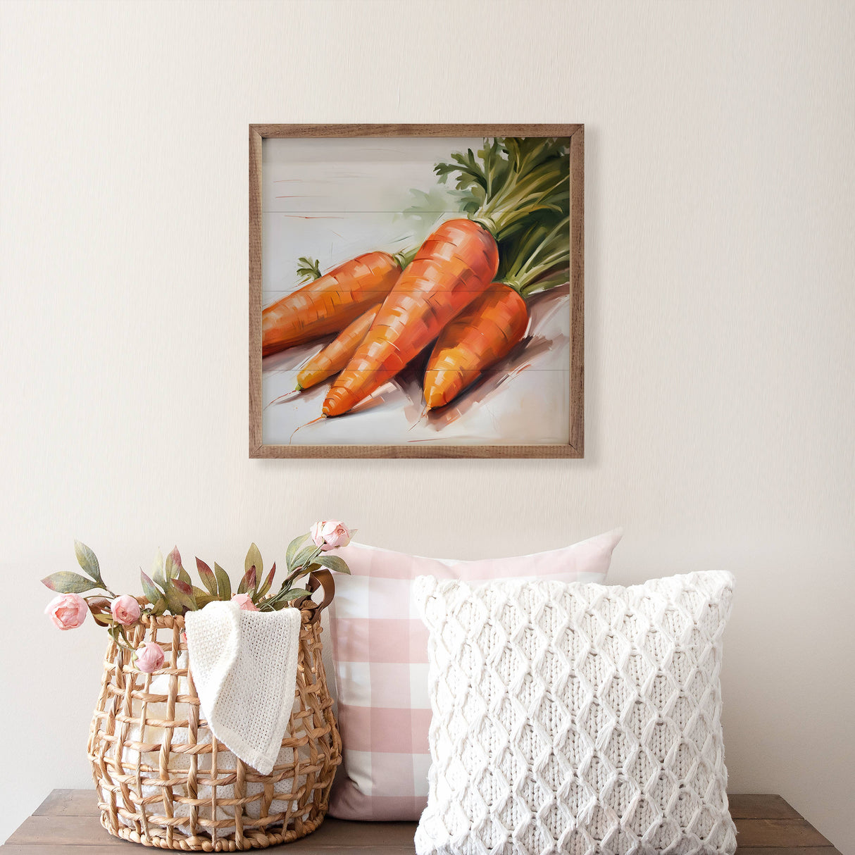 Bunch Of Carrots Whitewash Wood Art