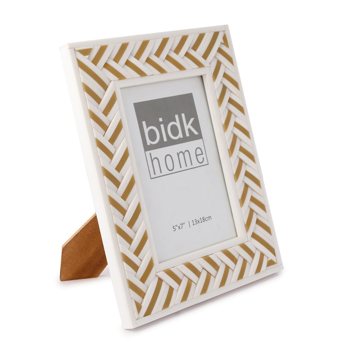 5x7” White Resin Criss Cross Picture Frame