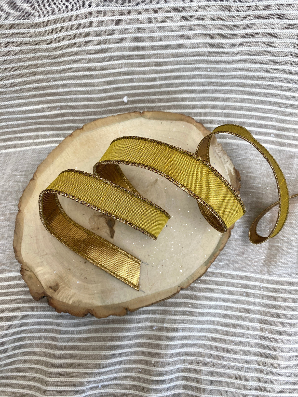 1" Mustard Fusion Dupion Ribbon Bolt