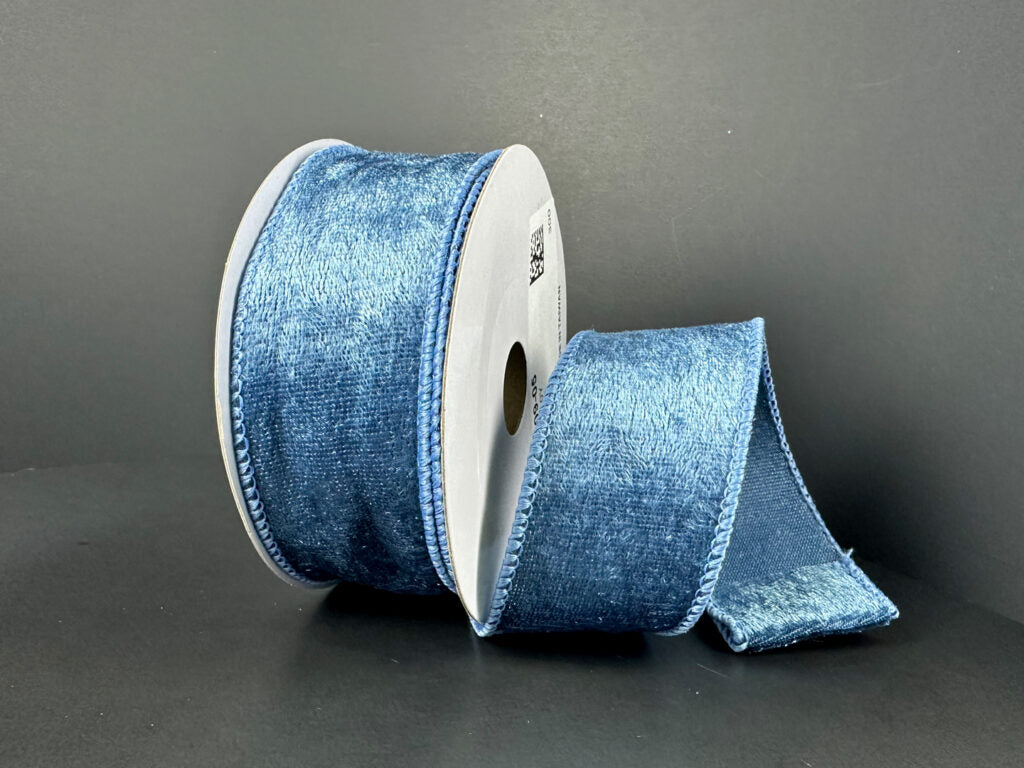 1.5" Blue Lush Velvet Ribbon Bolt