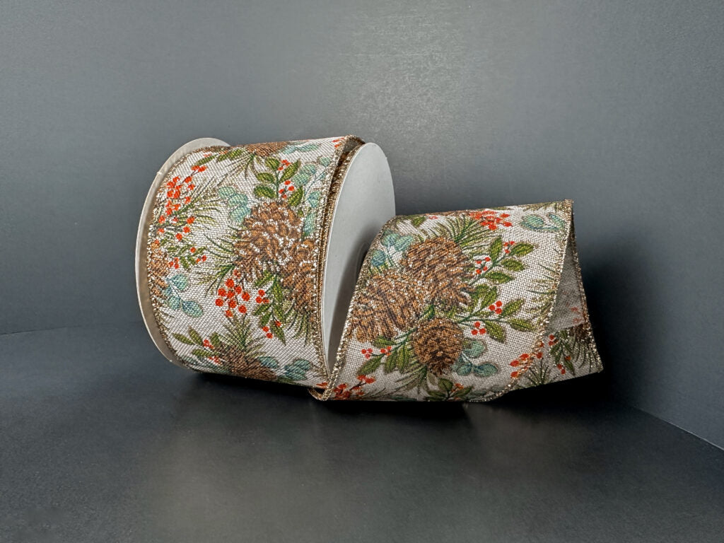 2.5" Pinecone & Eucalyptus Ribbon Bolt