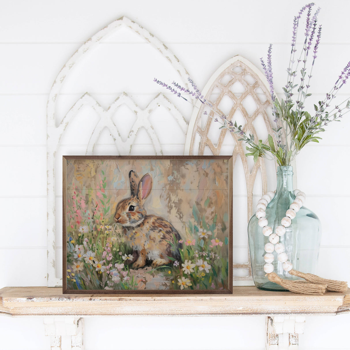 Spring Bunny Wood Art