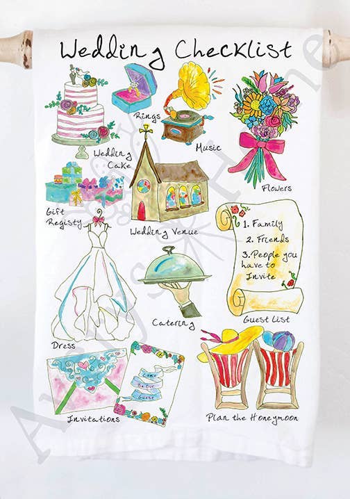 Wedding Checklist Tea Towel