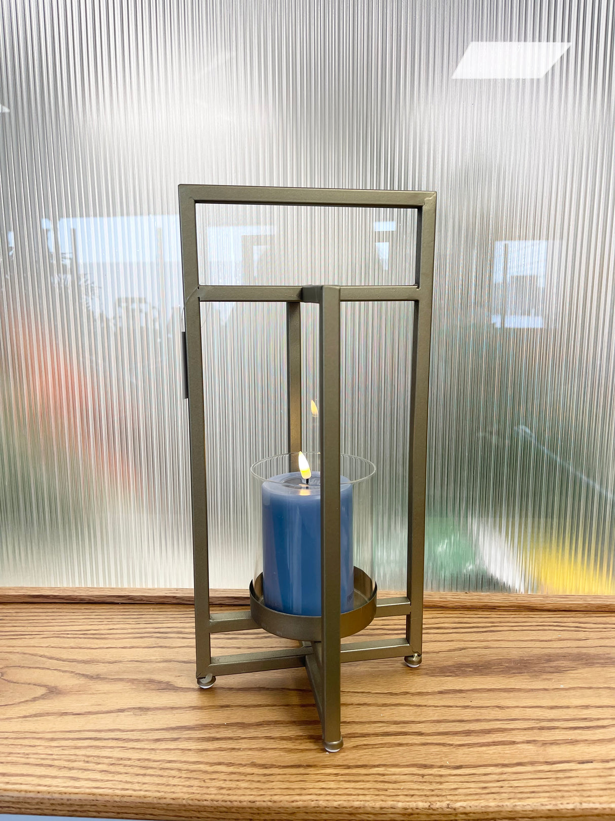 Industrial Design Lantern Glass Candleholder
