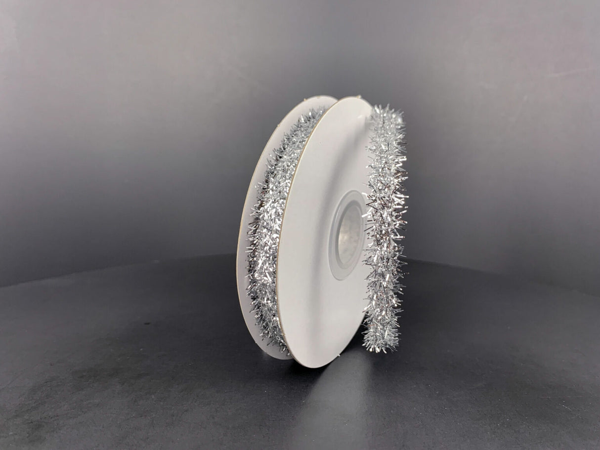 Mini Silver Tinsel Ribbon Bolt
