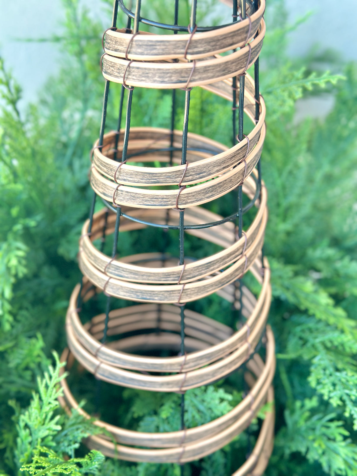 Wrapped Rattan Look Cone Tree