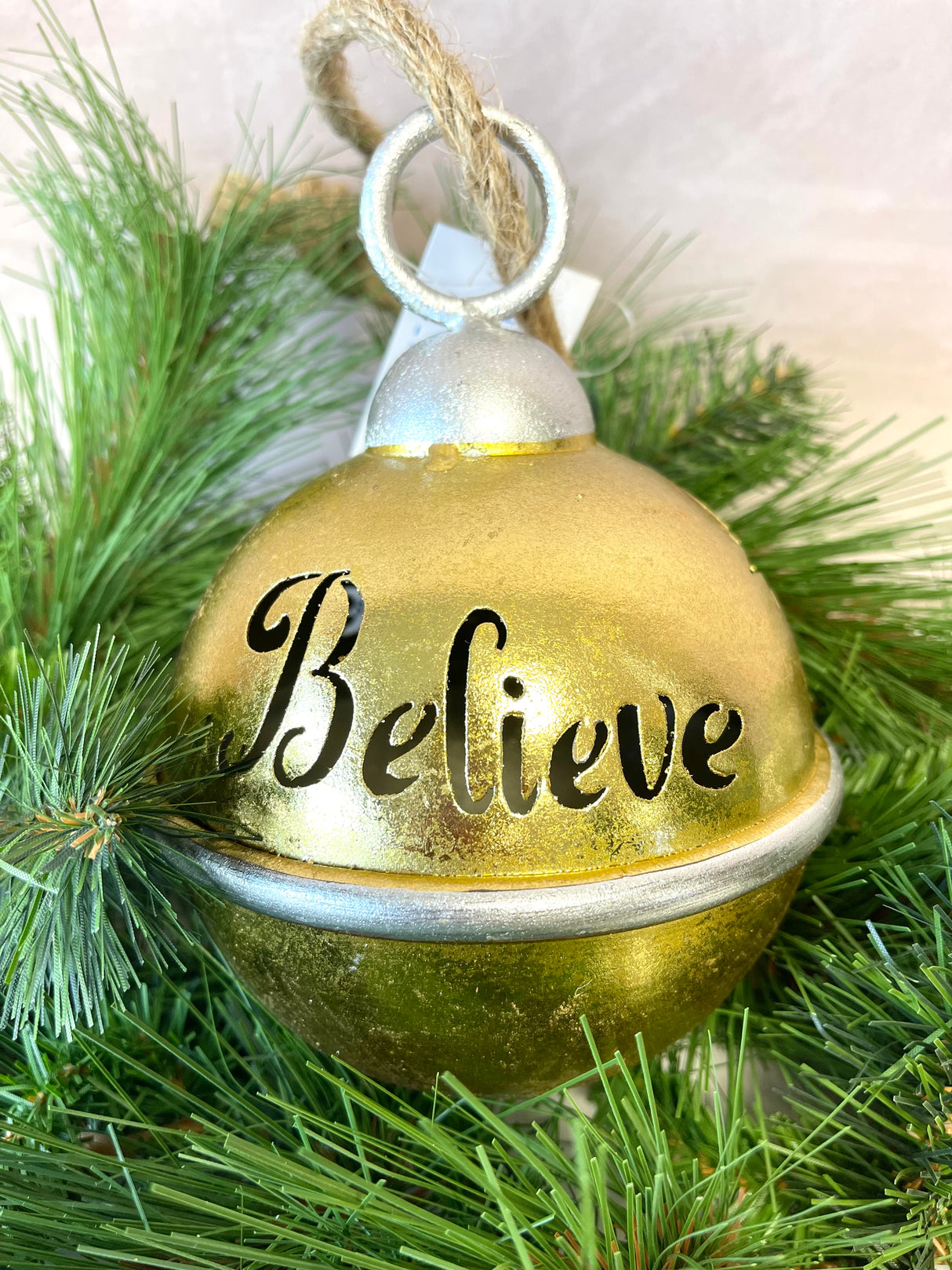 Believe Metal Bell Ornamental