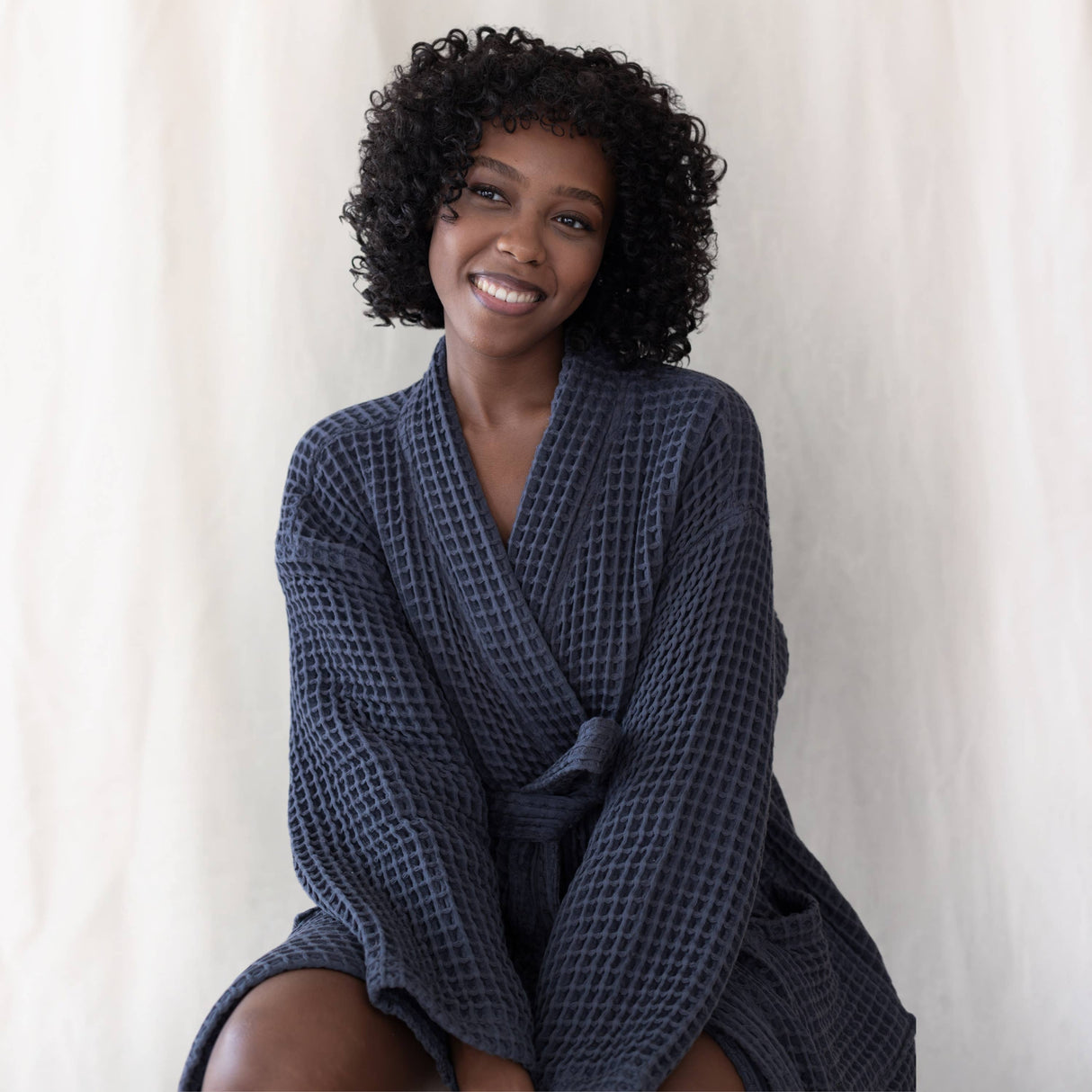 Sage Luxurious Waffle Bathrobe / XXL