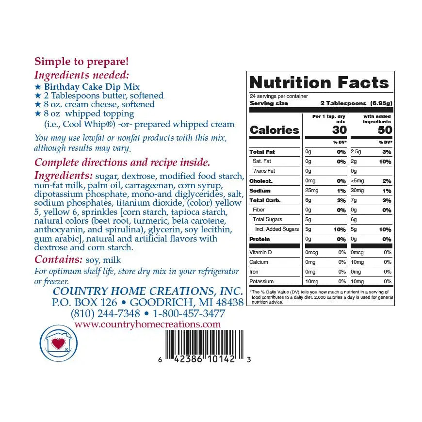 Birthday Cake Dip Mix