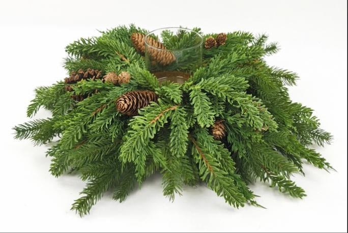 22" Winter Pine Centerpiece
