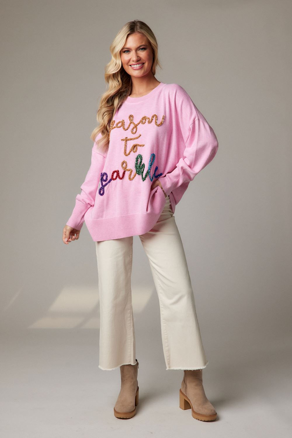 Pink Sparkle Sweater - One Size