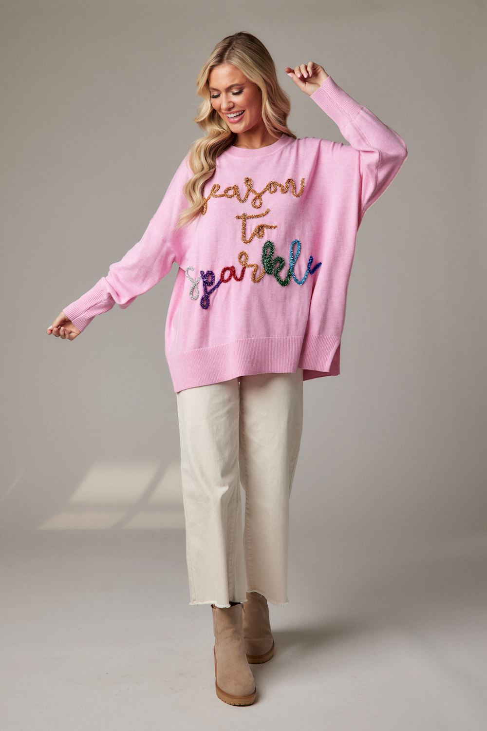 Pink Sparkle Sweater - One Size