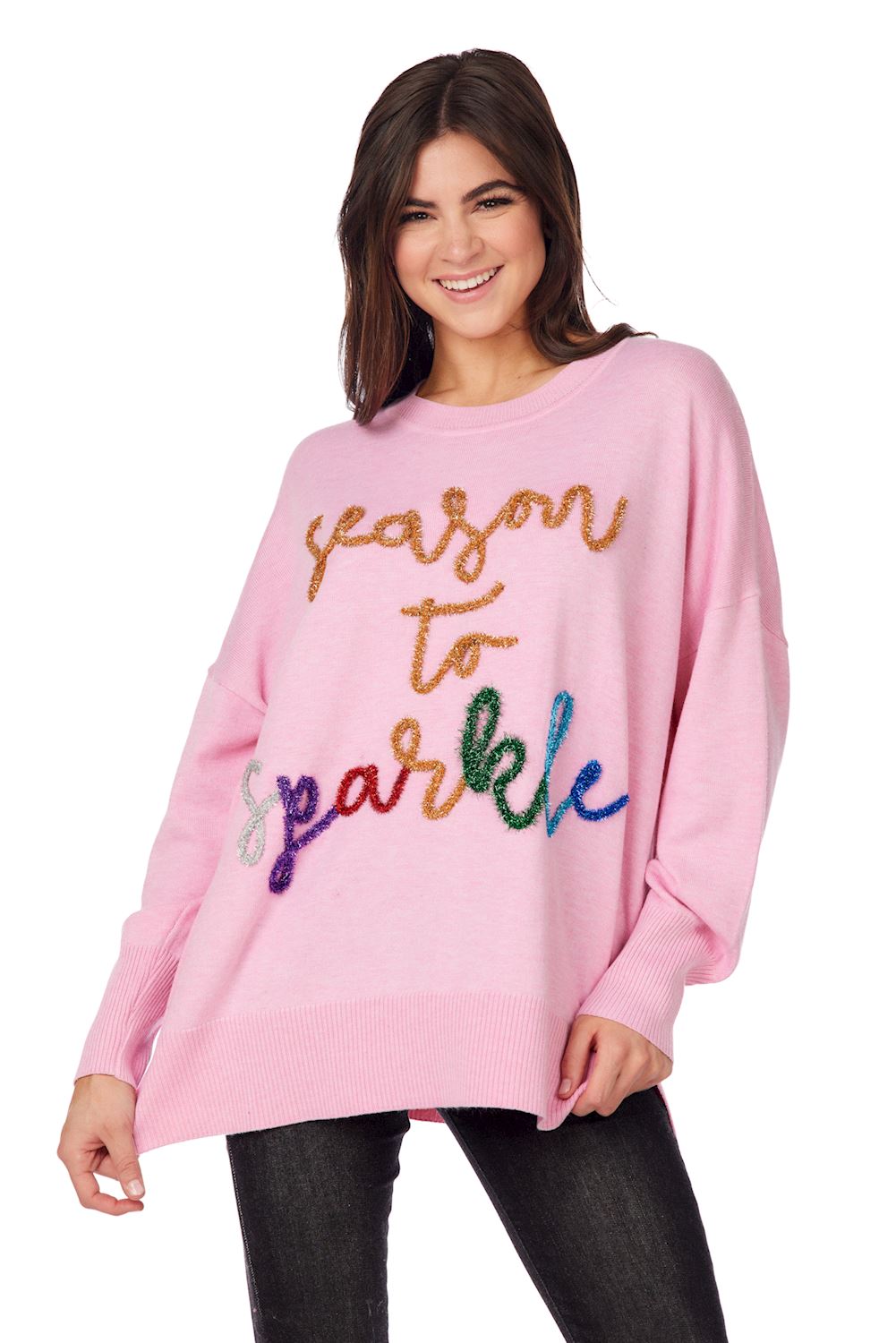 Pink Sparkle Sweater - One Size