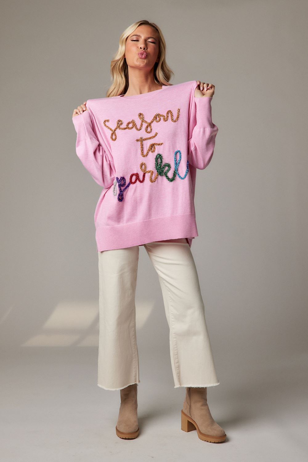 Pink Sparkle Sweater - One Size