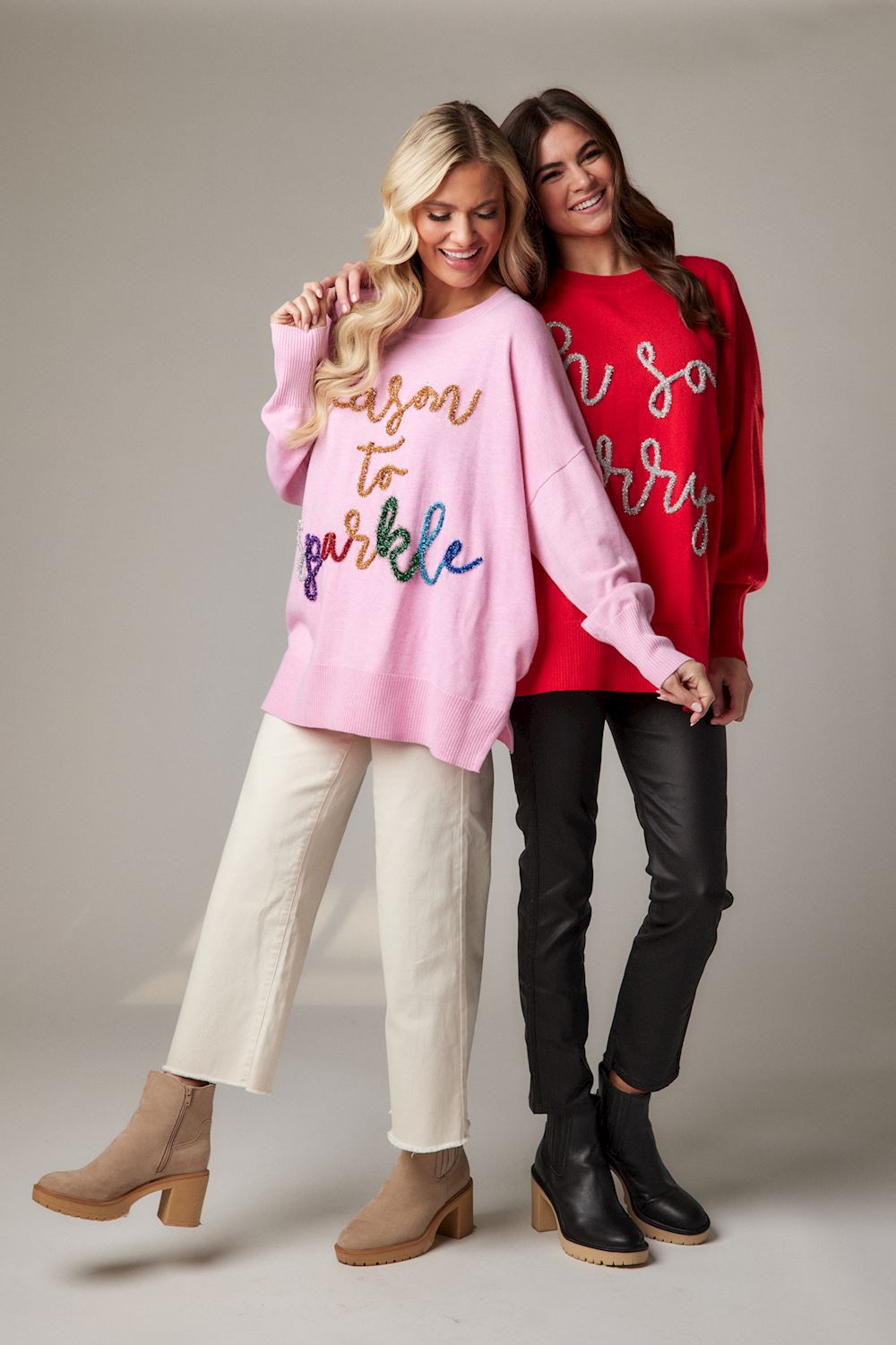 Red Sparkle Sweater - One Size