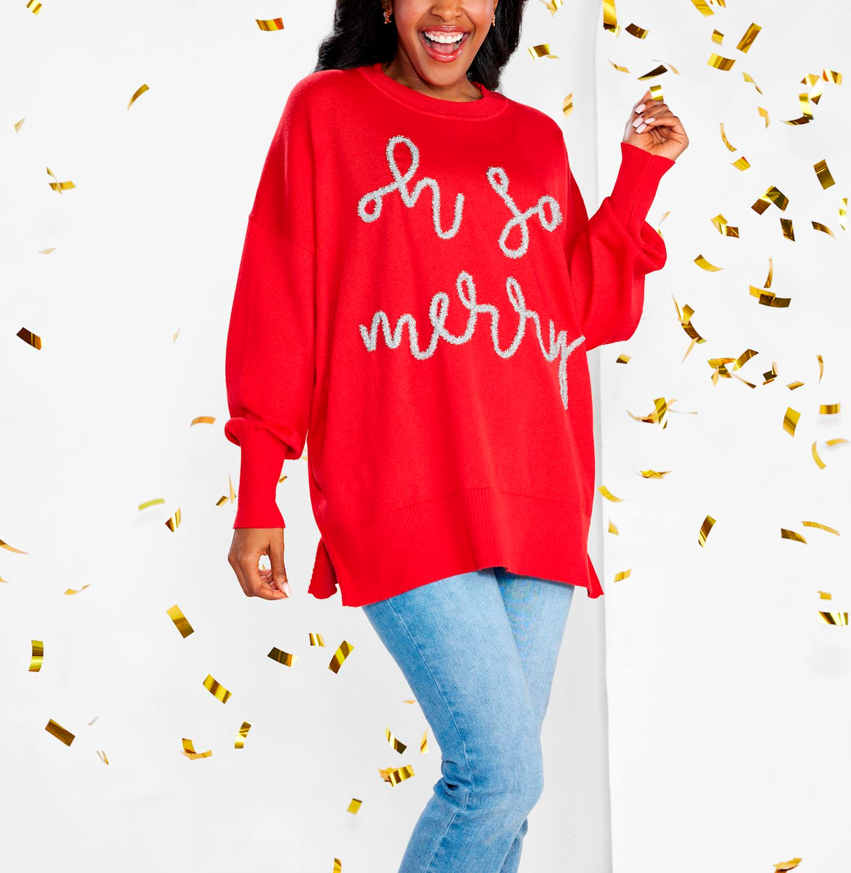 Red Sparkle Sweater - One Size