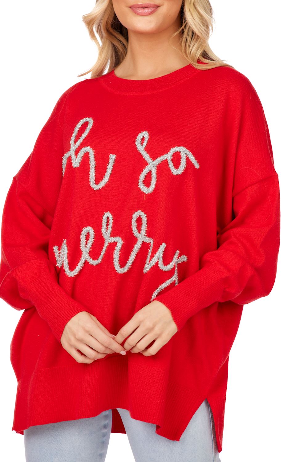 Red Sparkle Sweater - One Size