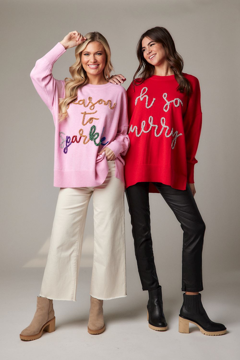 Red Sparkle Sweater - One Size