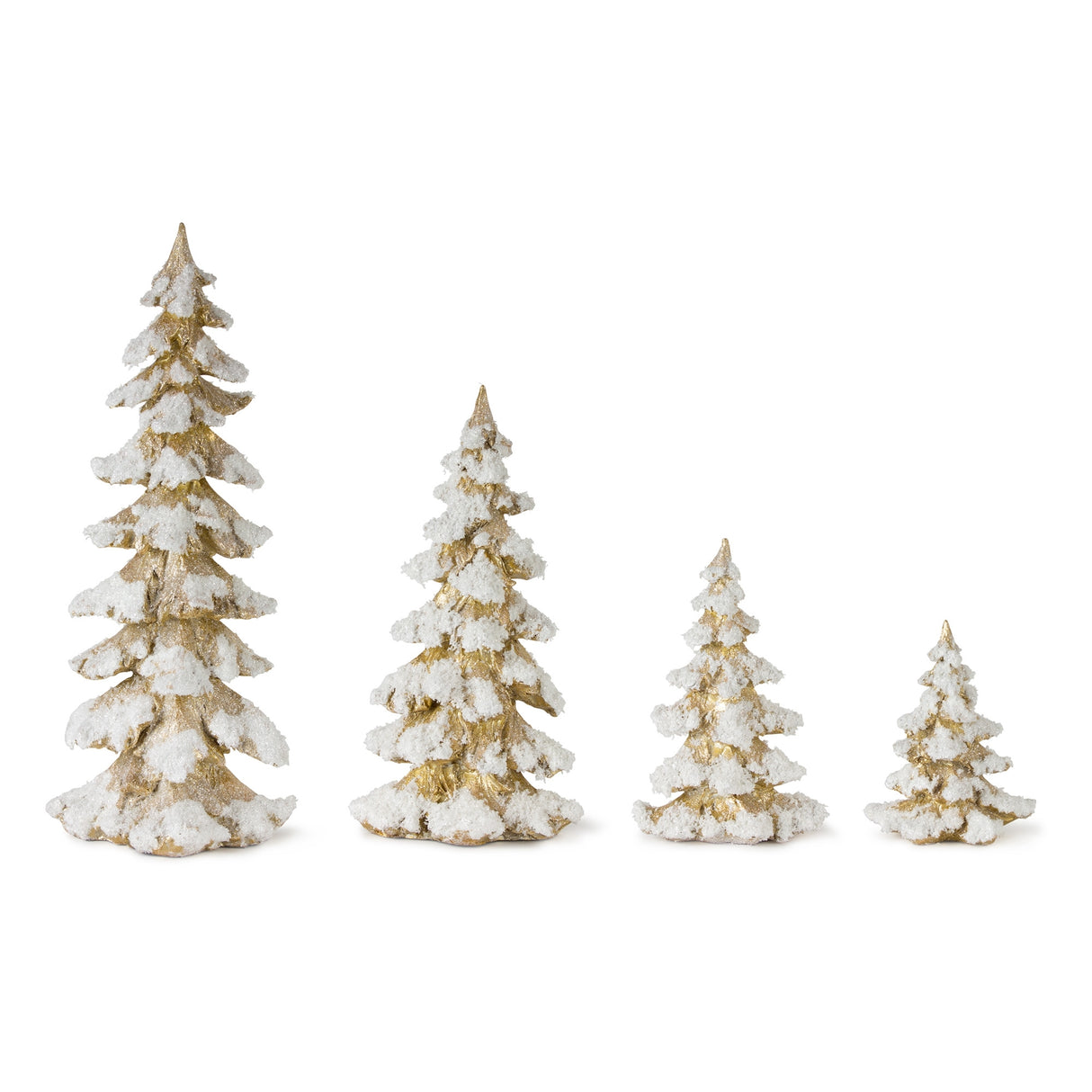 Glitter & Gold Resin Christmas Tree Set of 4