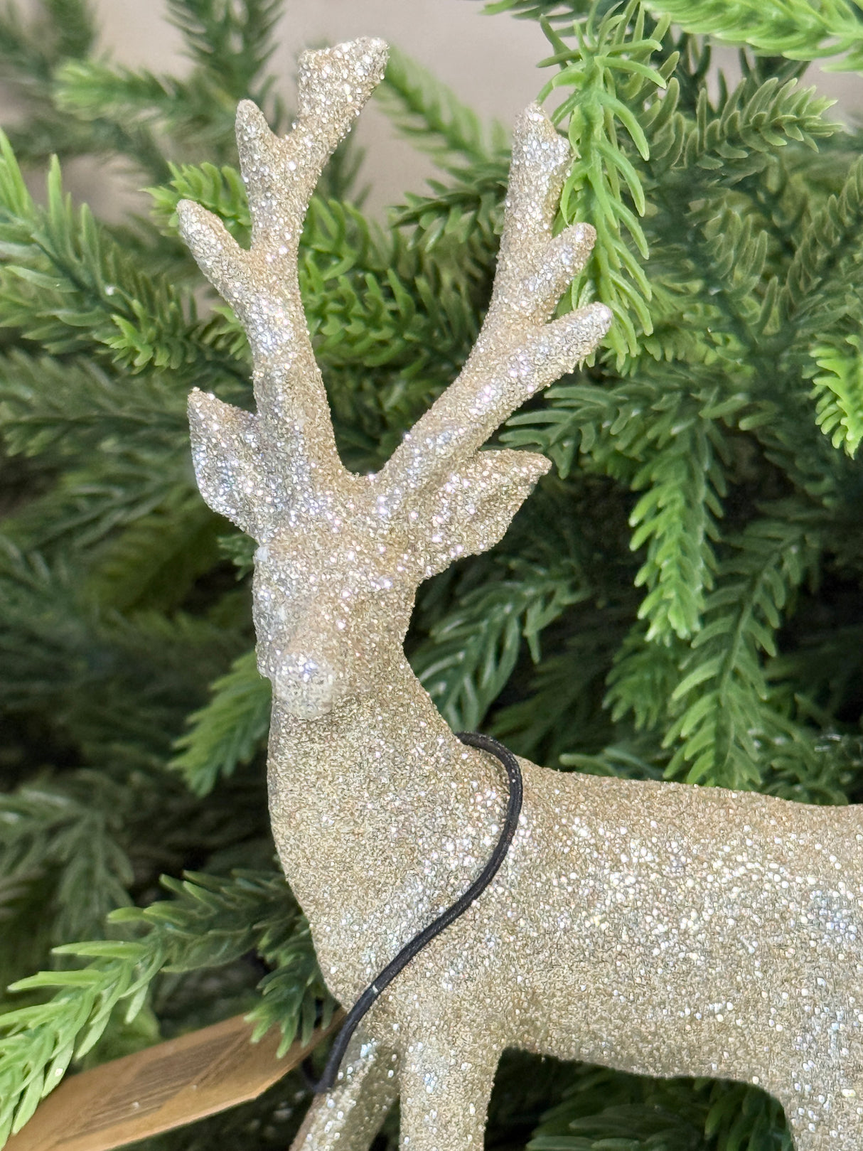 Mini Glittering Silver Reindeer