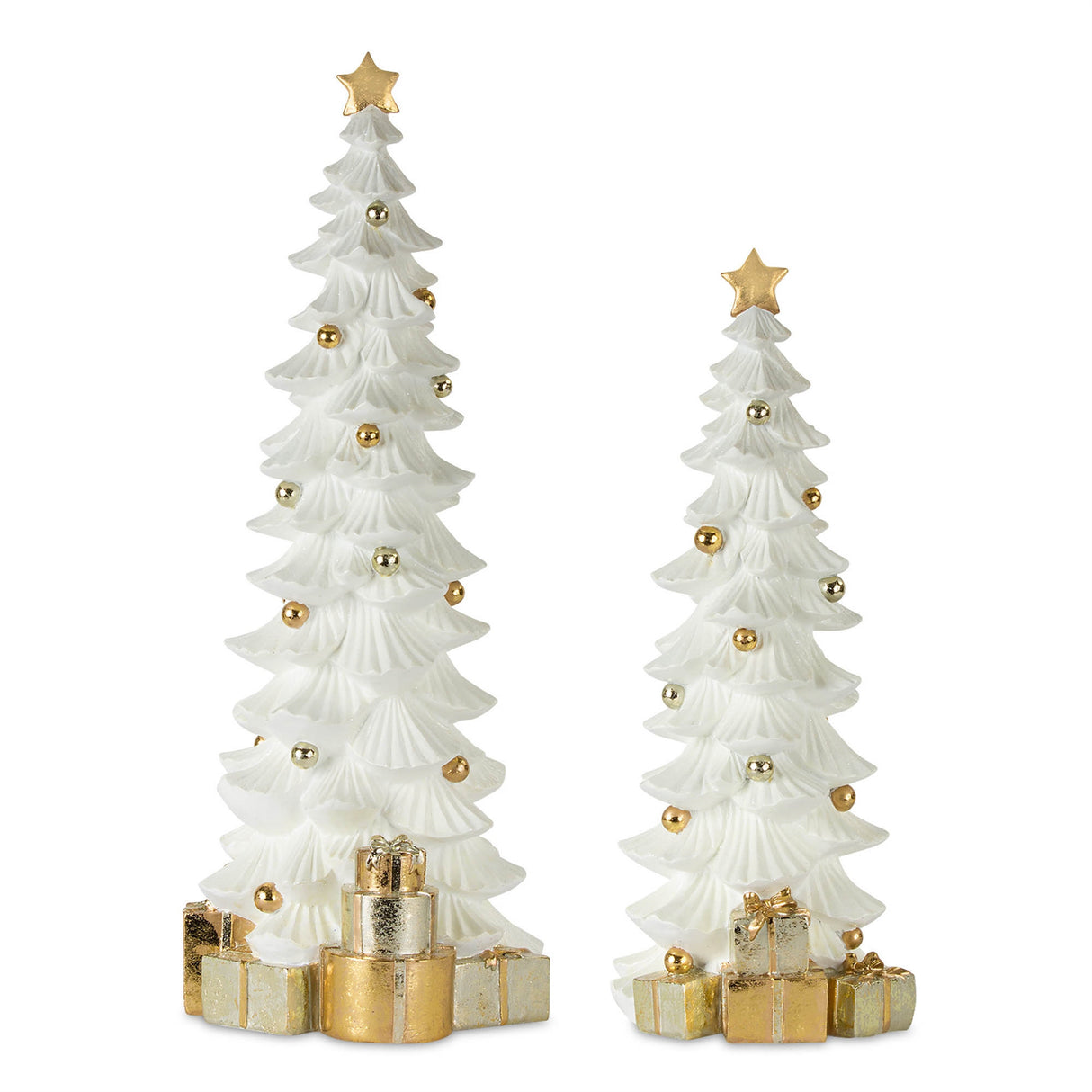 Golden Gathering Resin Christmas Tree Set of 2