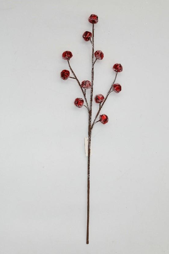 Red Frosted Bells Spray