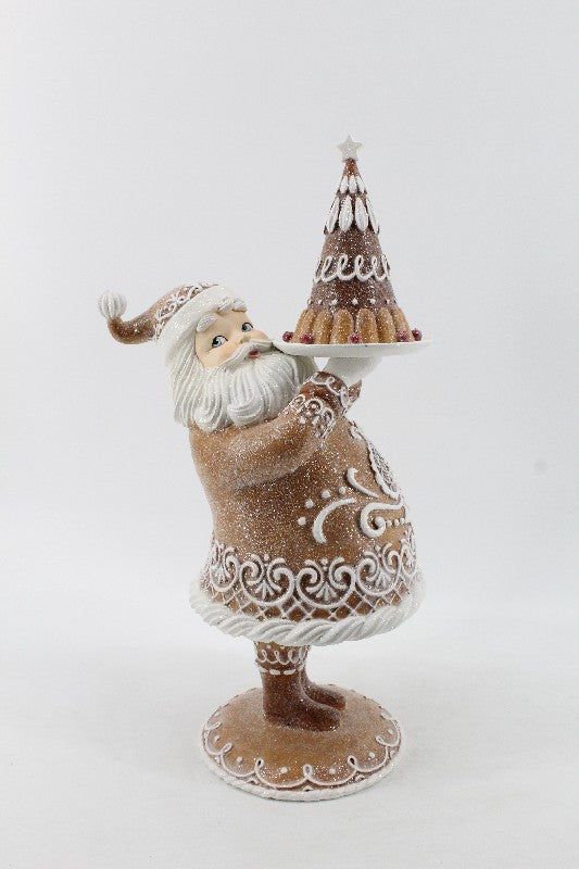 Gingerbread Resin Santa With Cake