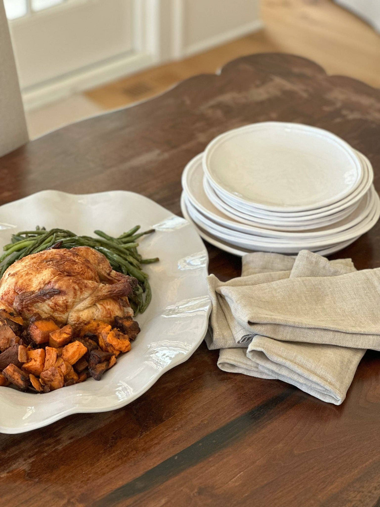 Large Wavy Melamine Serving Tray