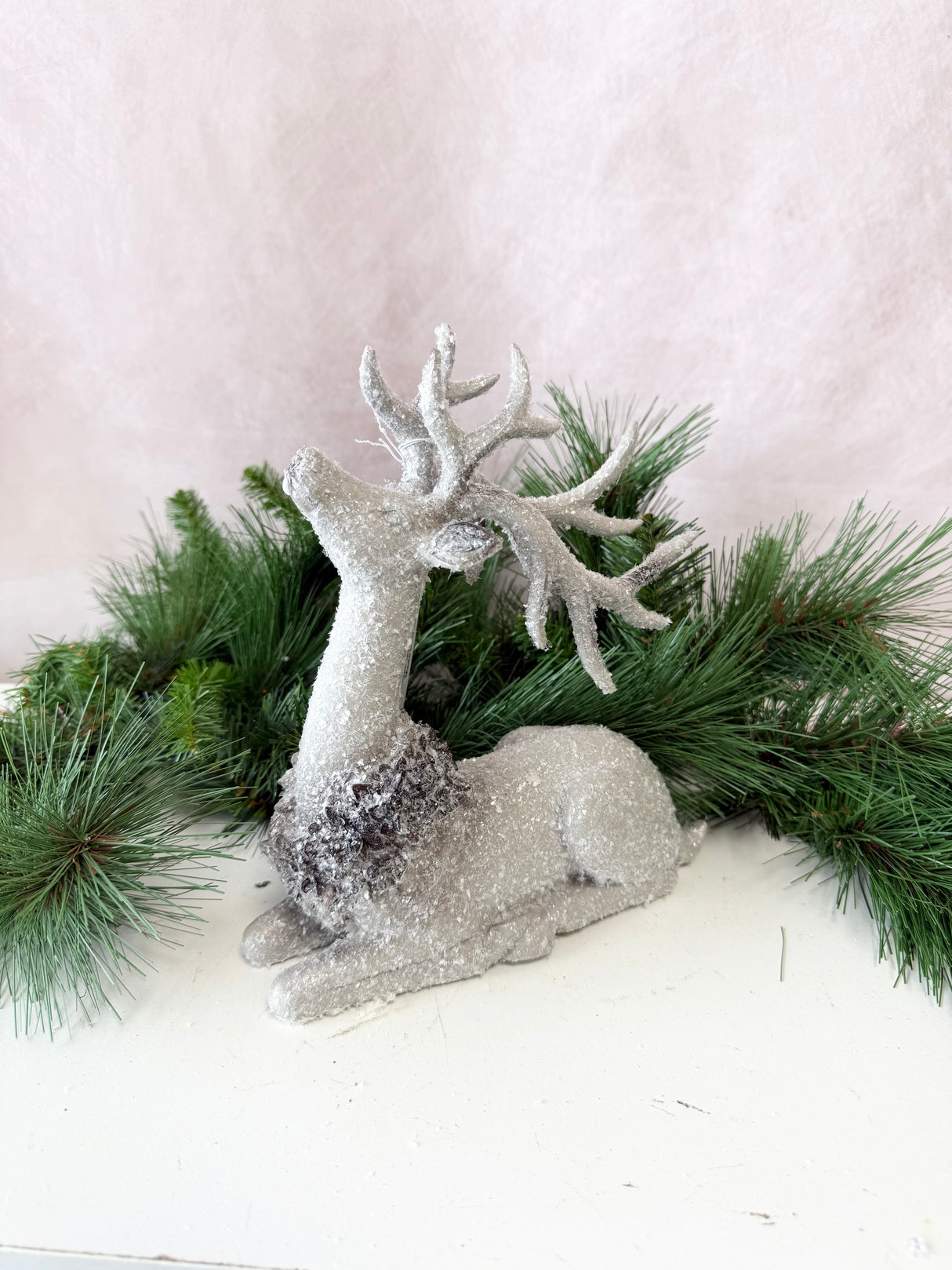 9.5" Resin Glitter Woodland Deer
