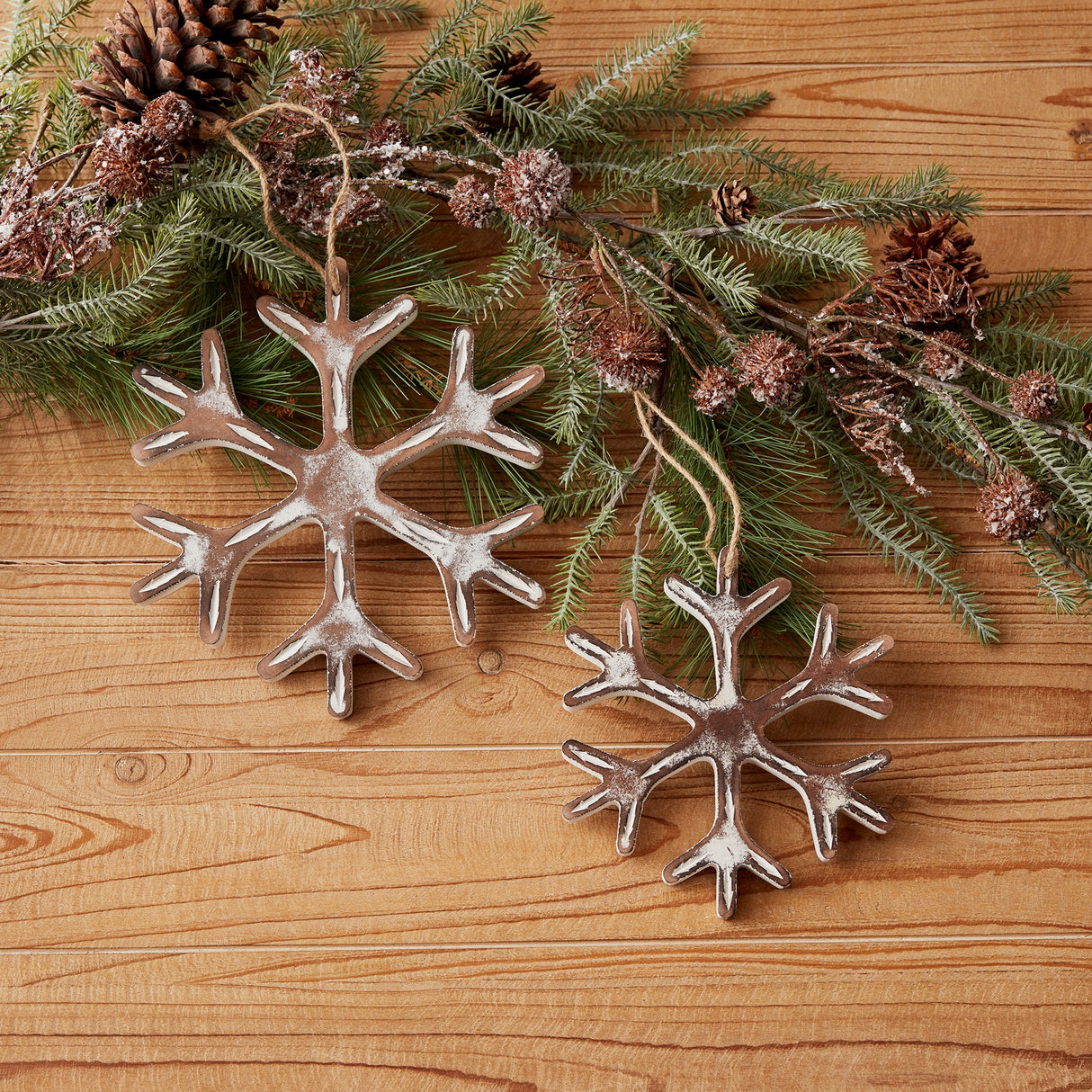 Magic Moment Wood Snowflake Set of 2