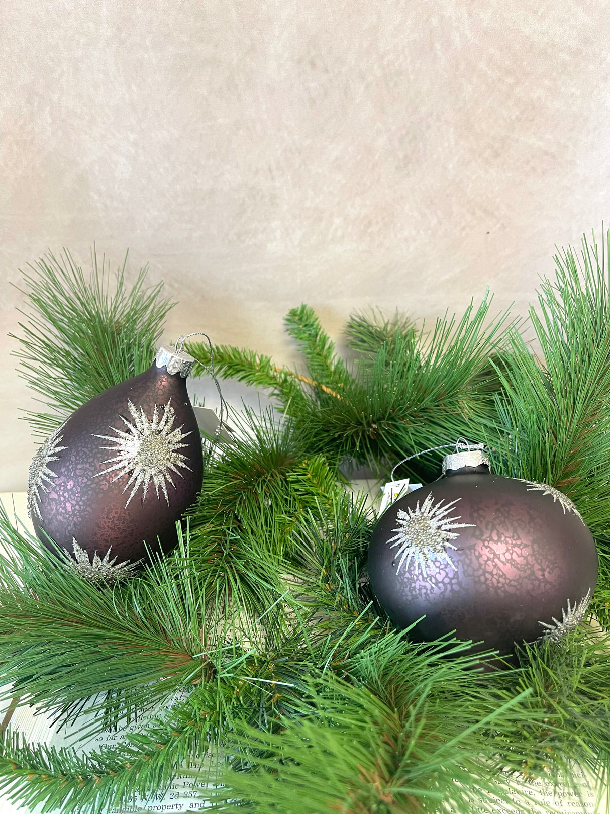 Plum Glass Holiday Ornament - 2 Styles