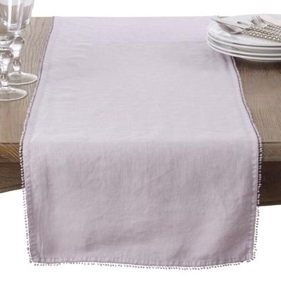 Lavender Pompom Design Table Runner
